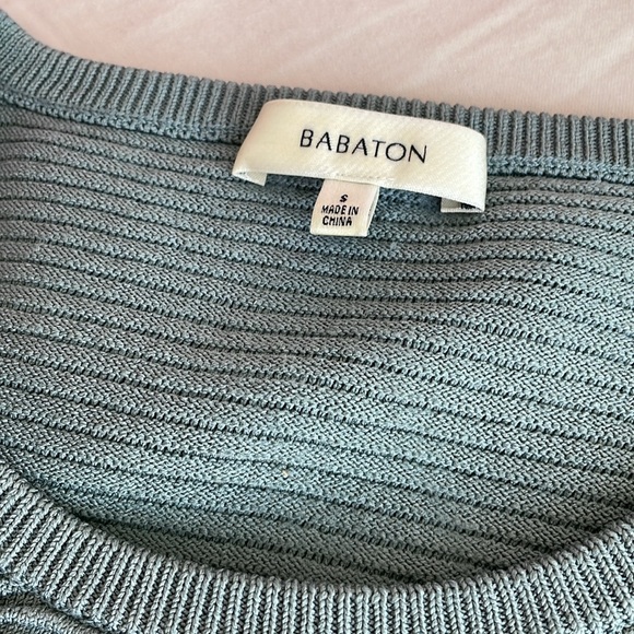 Aritzia Babaton teal blue ribbed knit tank size S - Picture 3 of 8